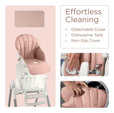 Silla Alta Plegable 3 En 1 Para Bebé 7 Alturas 4 Reclinables