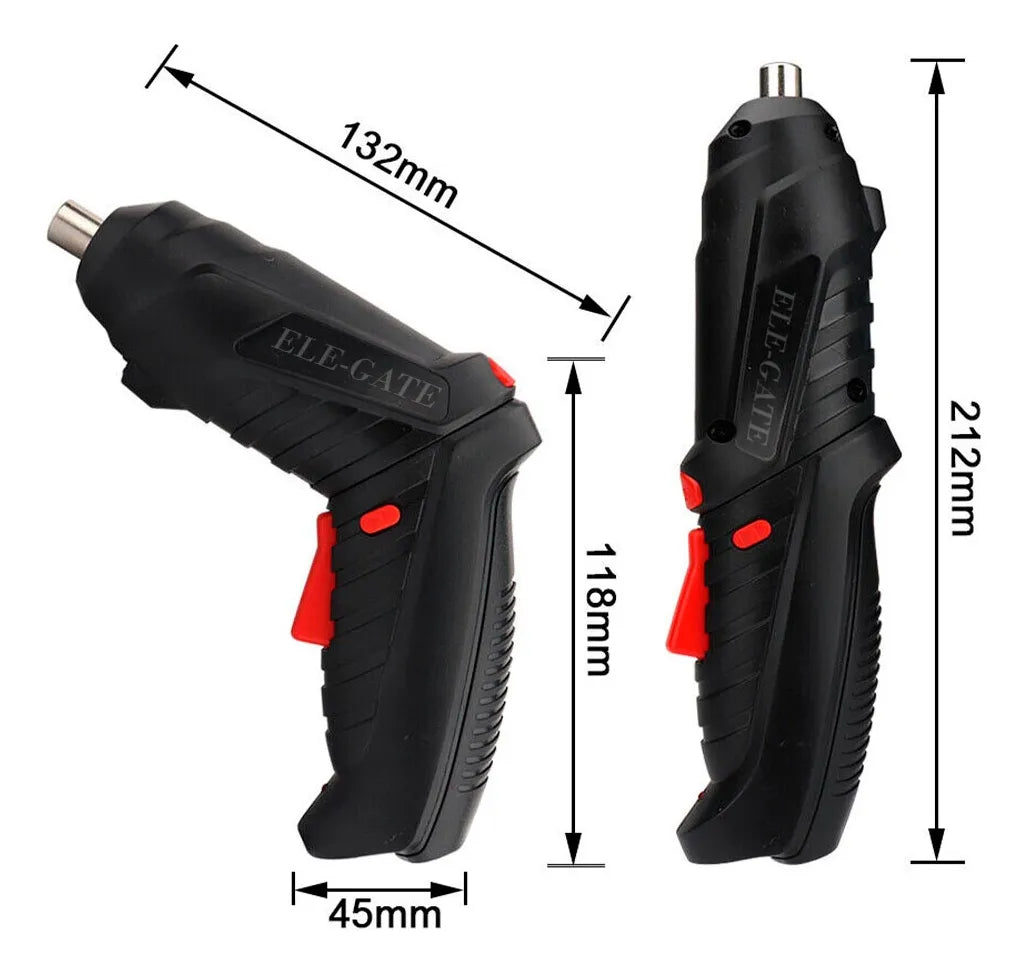 Destornillador Eléctrico Taladro Inalámbrico Recargable Color Negro