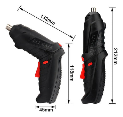 Destornillador Eléctrico Taladro Inalámbrico Recargable Color Negro