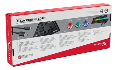 Teclado gamer HyperX Alloy QWERTY Red inglés US color negro con luz RGB