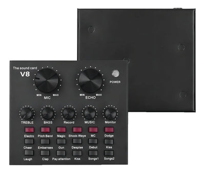 Interfaz de audio Soundpro V8 negra 2.ª gen