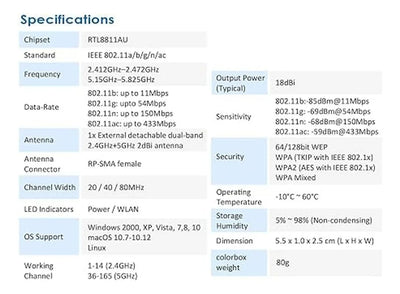 Alfa Network Awus036acs Adaptador Wifi Inalámbrico Usb