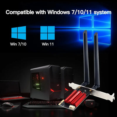 Adaptador Wifi Bluetooth Pc Tarjeta Red Pcie Doble Banda 5g