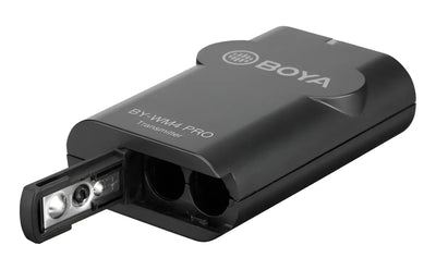 Micrófono inalámbrico de solapa Boya Bywm4 para smartphone y cámara, color negro