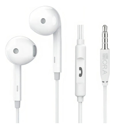 Audífonos In Ear Manos Libres Alambricos Micrófono 3.5 1hora Color Blanco