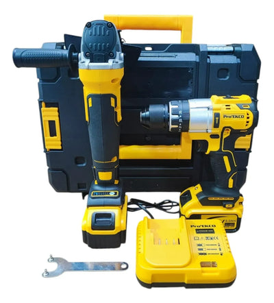 Combo Taladro + Pulidora Inalámbrico Brushless 128v - Amarillo - 50-60 Hz