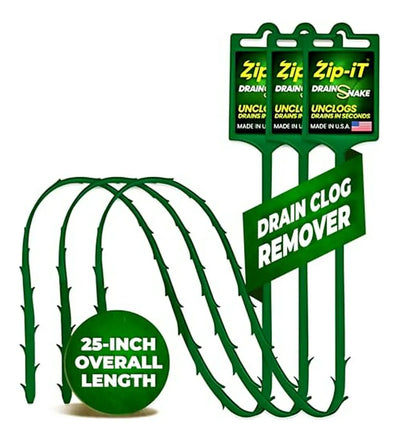 Zip-it 25 Drain Snake Cleaner 3-pack - Desatascador Eficaz!