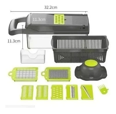 Mandolina Cortador Verduras Multi Picador Vegetales 15 En 1 Verde