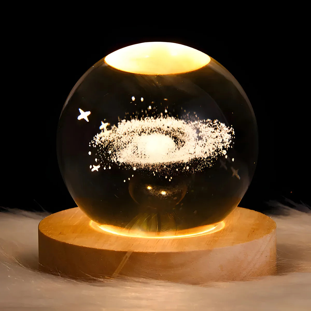 Crystal Light Sphere Planet Moon, regalo de cumpleaños, estructura de nebulosa, luz nocturna