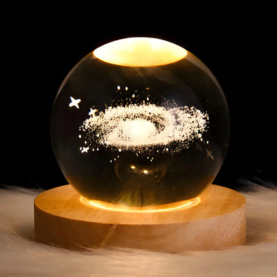 Crystal Light Sphere Planet Moon, regalo de cumpleaños, estructura de nebulosa, luz nocturna