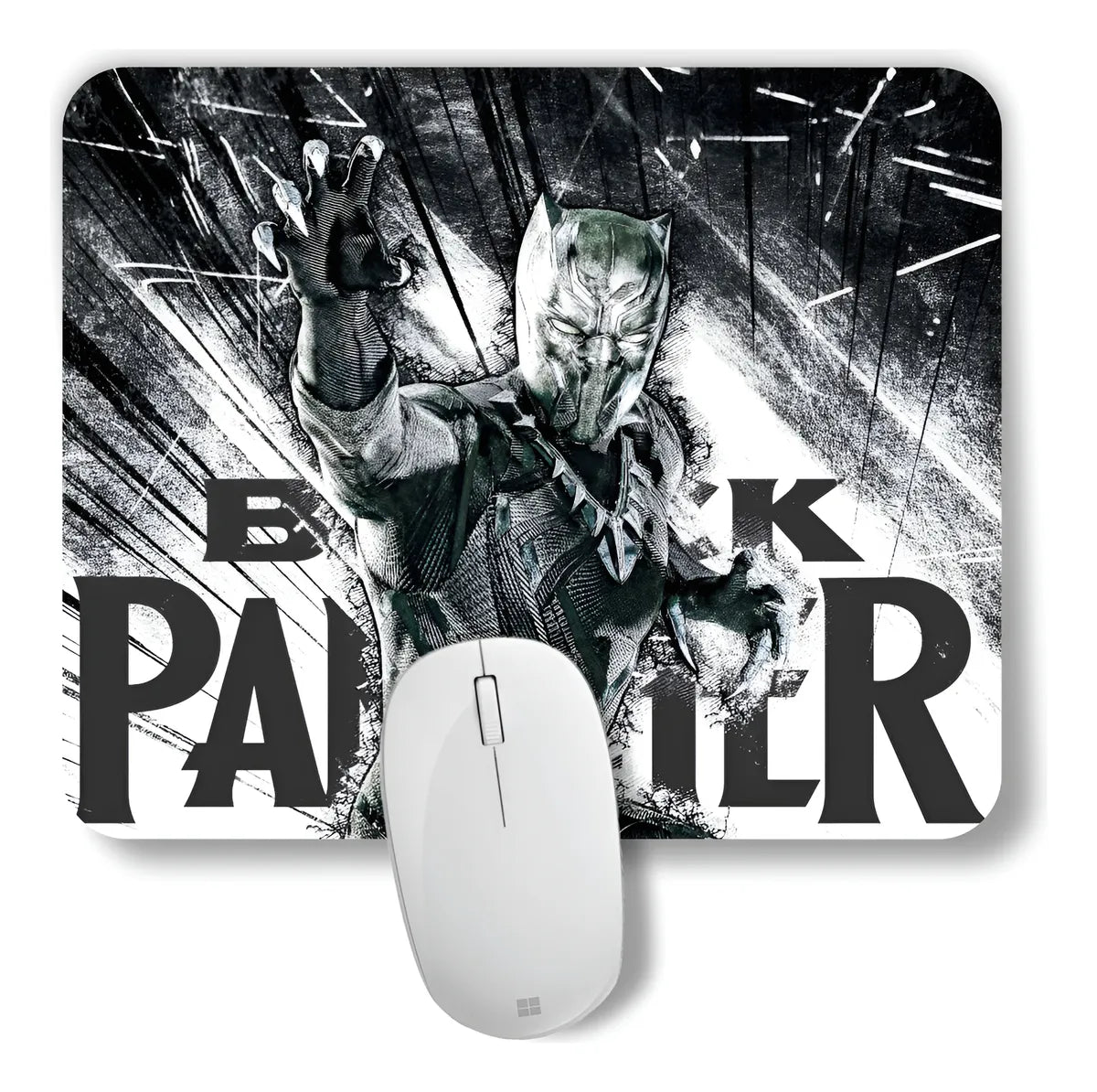 Pad Mouse Pads Black Panther Pantera Negra Marvel Negro