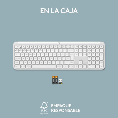 Logitech Signature Slim K950, Teclado Bluetooth / Bolt, Wht Teclado Blanco Idioma Español Latinoamérica