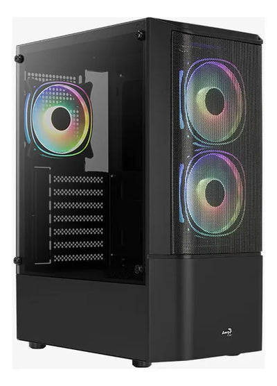 Gabinete Gamer Aerocool Quantum Mesh 3 Ventiladores Argb Negro