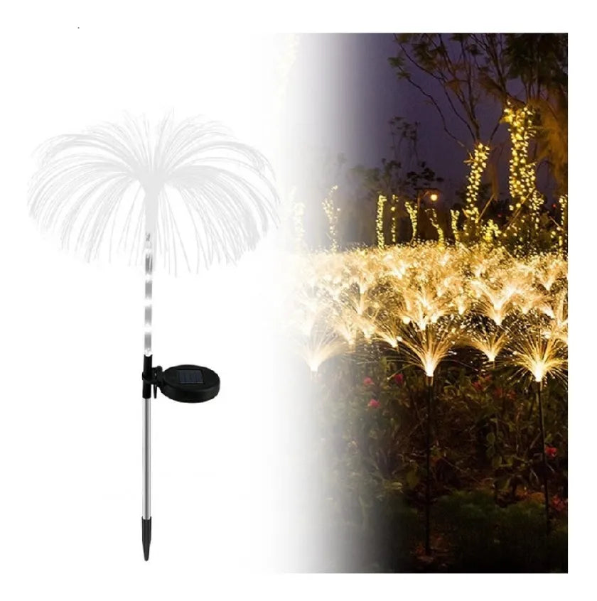 2 Luces Solares De Medusas Lámparas De Fibra Óptica Inalámb Multicolor