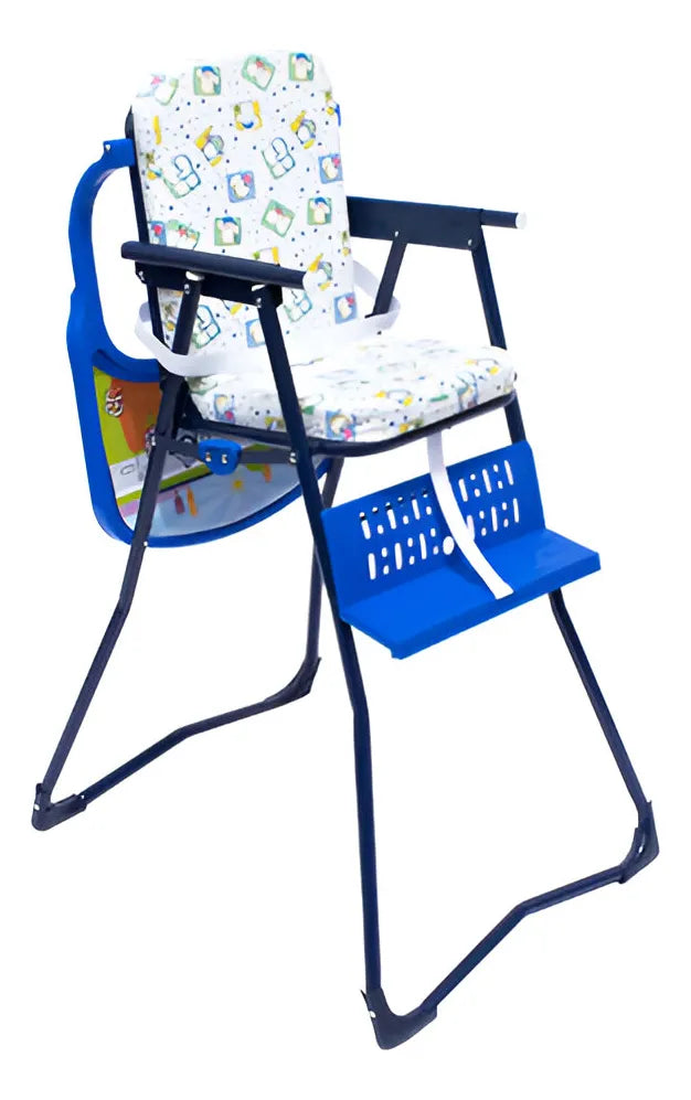 Silla Comedor Plegable Para Bebe Niña Y Niño Color Azul Color