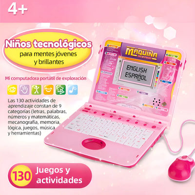 Computadora Infantil Bei Tian 246ES Didáctica Portátil Color Rosa 66 Programas