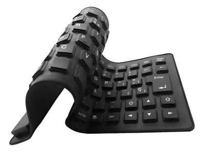 Teclado flexible de silicona usb plegable pc tab notebook Abnt2 flex2 color negro