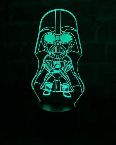 Lámpara De Noche 3d Darth Vader Star Wars Holograma Regalo - Negro