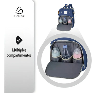 Pañalera Morral 3 En 1 Color Azul Cokibú Color Azul Oscuro Diseño De La Tela Oxford