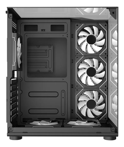 Chasis Gamer Iceberg Crystal Cube S Black 6 Fans Argb Negro