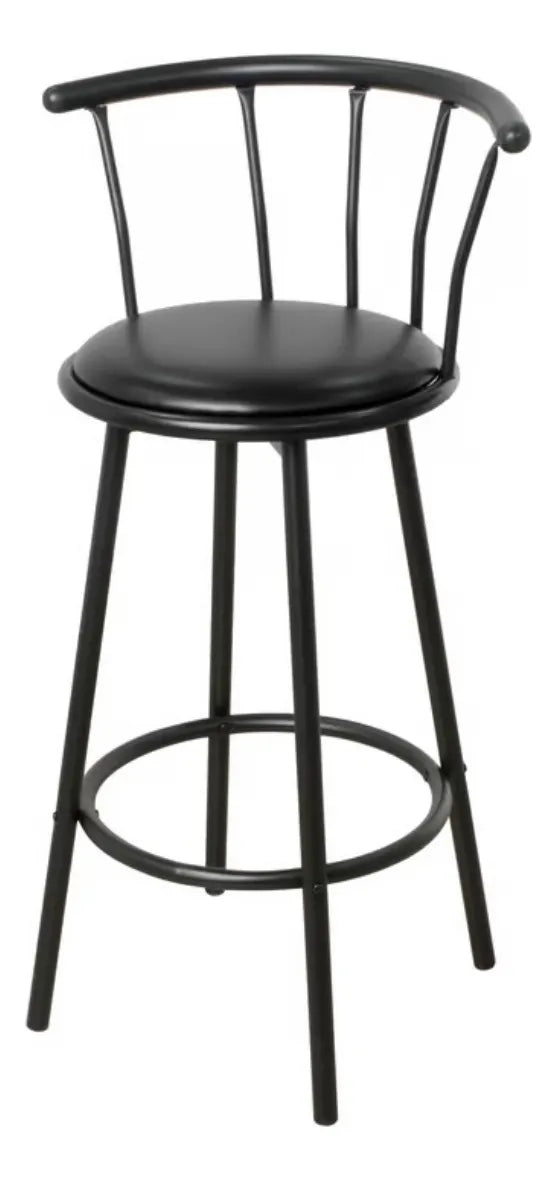 Silla Alta De Bar Giratoria Butaco Barra Silla Giratoria Color Negro