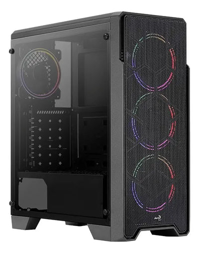 Gabinete Chasis Gamer Aerocool Ore Saturn 4 Ventiladores Color Negro