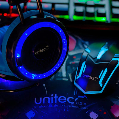Combo Gamer 4 En 1 Unitec Km18 Rgb Negro/azul