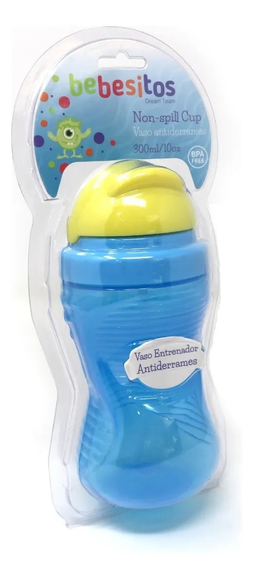 Vaso Entrenador 300ml Vasopitillo Antiderrame 10oz Bebesitos Color Azul