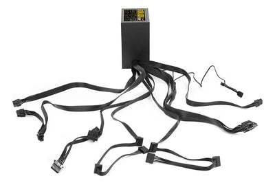 Fuente De Poder Gamer Aerocool Dorado 750w 80 Gold Argb Color Negro