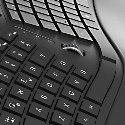 Teclado Klip Xtreme Transcend Wireless Ergonómico - Kbk-530s Color Del Teclado Negro
