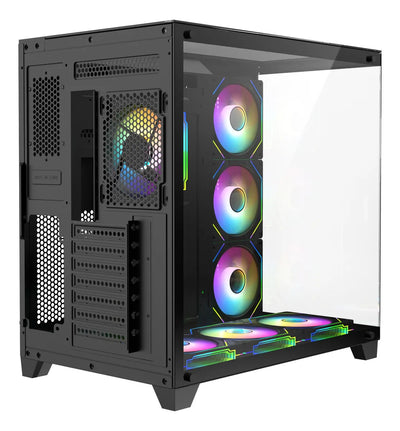 Chasis Gabinete Gamer Crystal Cube Xl Negro X7 Fan Argb