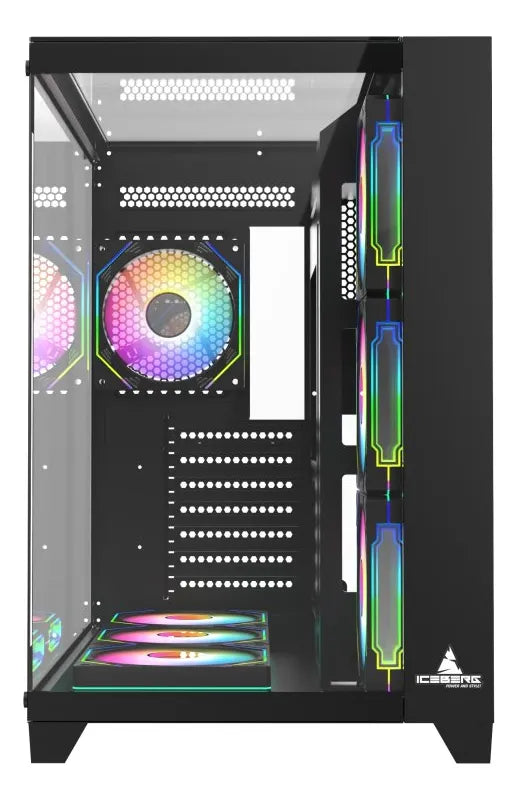 Gabinete Gamer Iceberg Crystal Cube Xl Negro X7 Fan Argb Negro