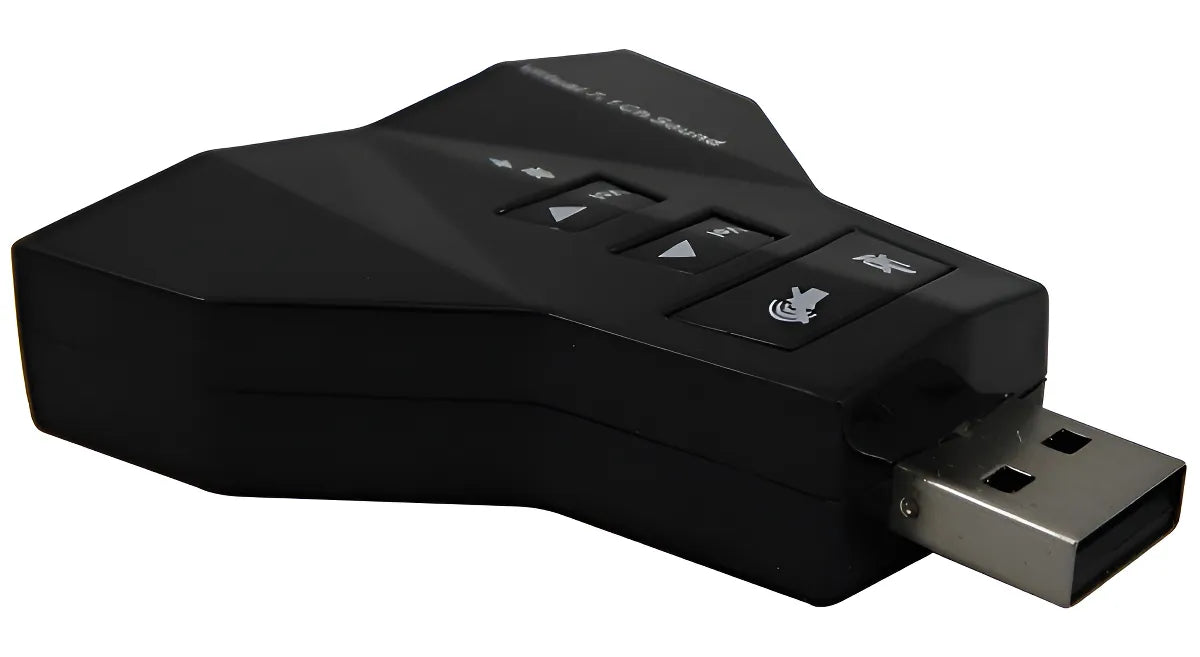 Tarjeta de sonido Adaptador de audio USB 7.1 C/ P2 de escritorio para portátil, color negro