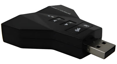 Tarjeta de sonido Adaptador de audio USB 7.1 C/ P2 de escritorio para portátil, color negro