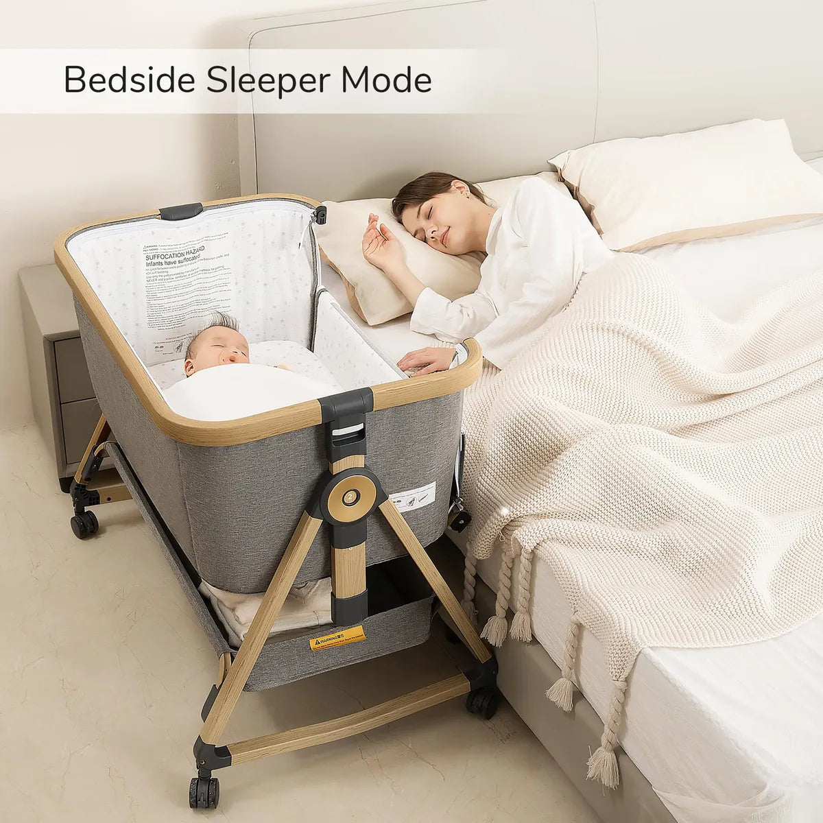 Moisés Y Cama De Noche 3 En 1 Para Bebé Altura Ajustable