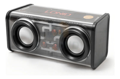 Bocina Portátil Ligero Bluetooth Tws Altavoz Inalámbrico Recargable Parlante Ldnio Luces Led Rgb Sonido Estéreo Graves Potentes Reproductor Música Negro Compacto Duradero