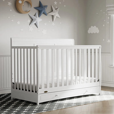 Graco Asheville - Cuna Convertible 4 En 1 Con Cajón Blanc. Color Blanco