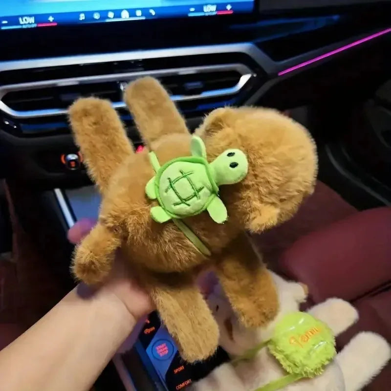 Peluche Capibara Cola Giratoria Luz Led Música Juguete Niños Café