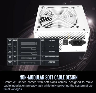 Fuente De Poder Thermaltake Smart W3 Snow 700 Vatios Blanca Blanco