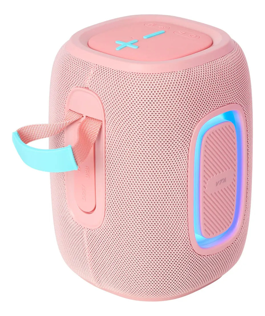 Parlante Recargable Rosado Vers Pro 25w Vta Con Luces Led Y Color Rosa
