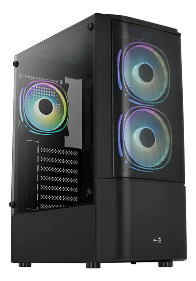 Gabinete Gamer Aerocool Quantum Mesh 3 Ventiladores Argb Neg Negro