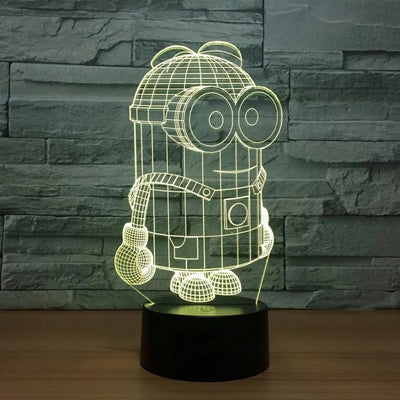 Lámpara De Noche Led 3d Minions Holograma Regalo Decoración Negro