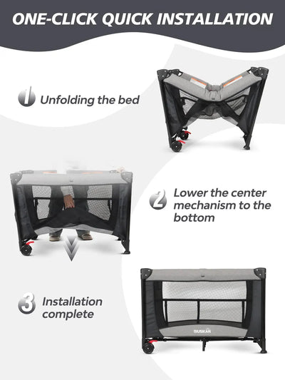 Biusikan Cuna Para Bebe, Empacar Y Jugar Con Moises, Cama De