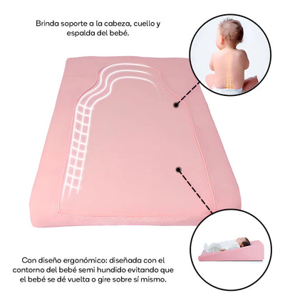 Cuna Antireflujo Toral Para Bebés Recién Nacidos, Colecho Color Rosa Claro