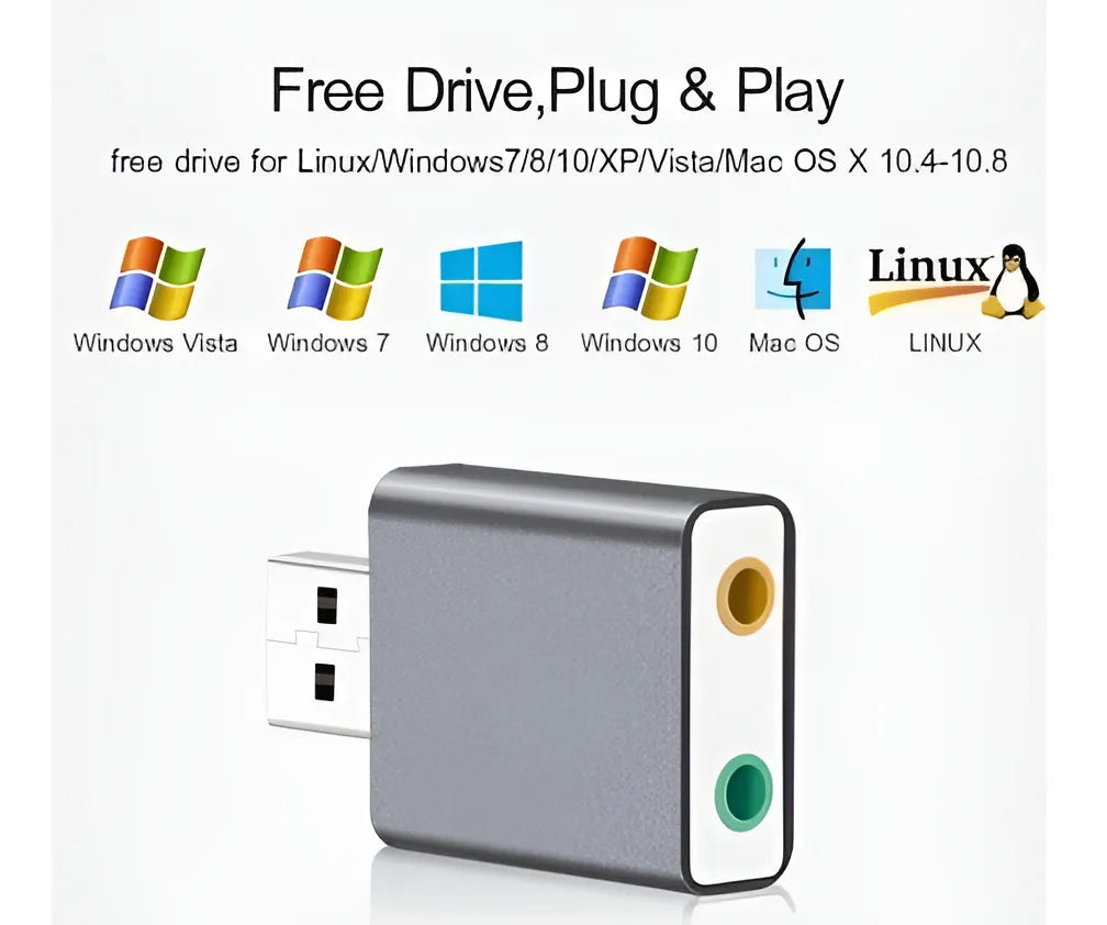 Tarjeta De Sonido Usb 7.1 Deluxe Externa Usb Adaptador Color