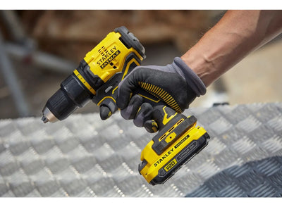 Taladro Atornillador Stanley 20v Bl 1/2 2 Bat Sbd710c2k-b3 Amarillo
