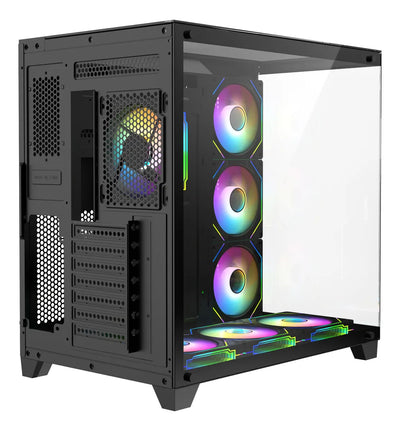 Gabinete Gamer Iceberg Atx Crystal Cube Xl Negra 7 Fans Argb Negro