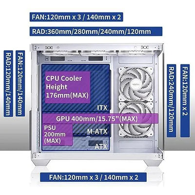Carcasa De Torre Pc Atx 5 Ventiladores Pwm Argb Color