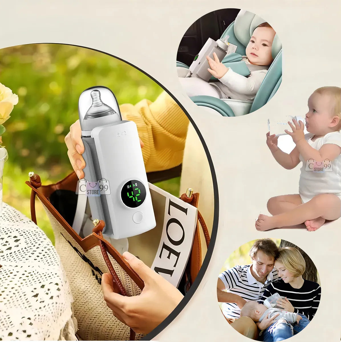 Calentador Portatil Para Teteros Biberones Recargable Niños Color Gris 5
