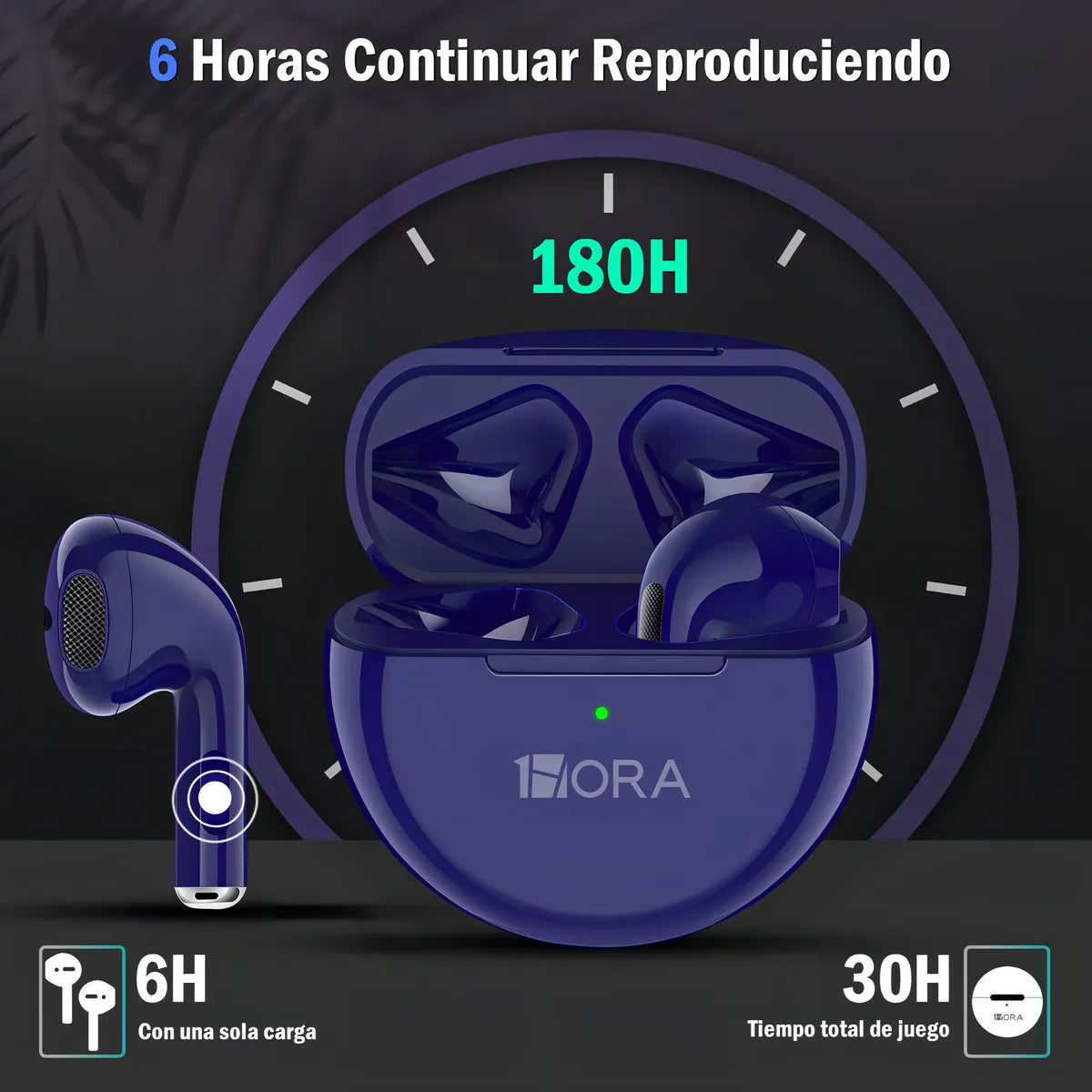 Audífonos In-ear Inalámbricos 1hora Aut119 Azul